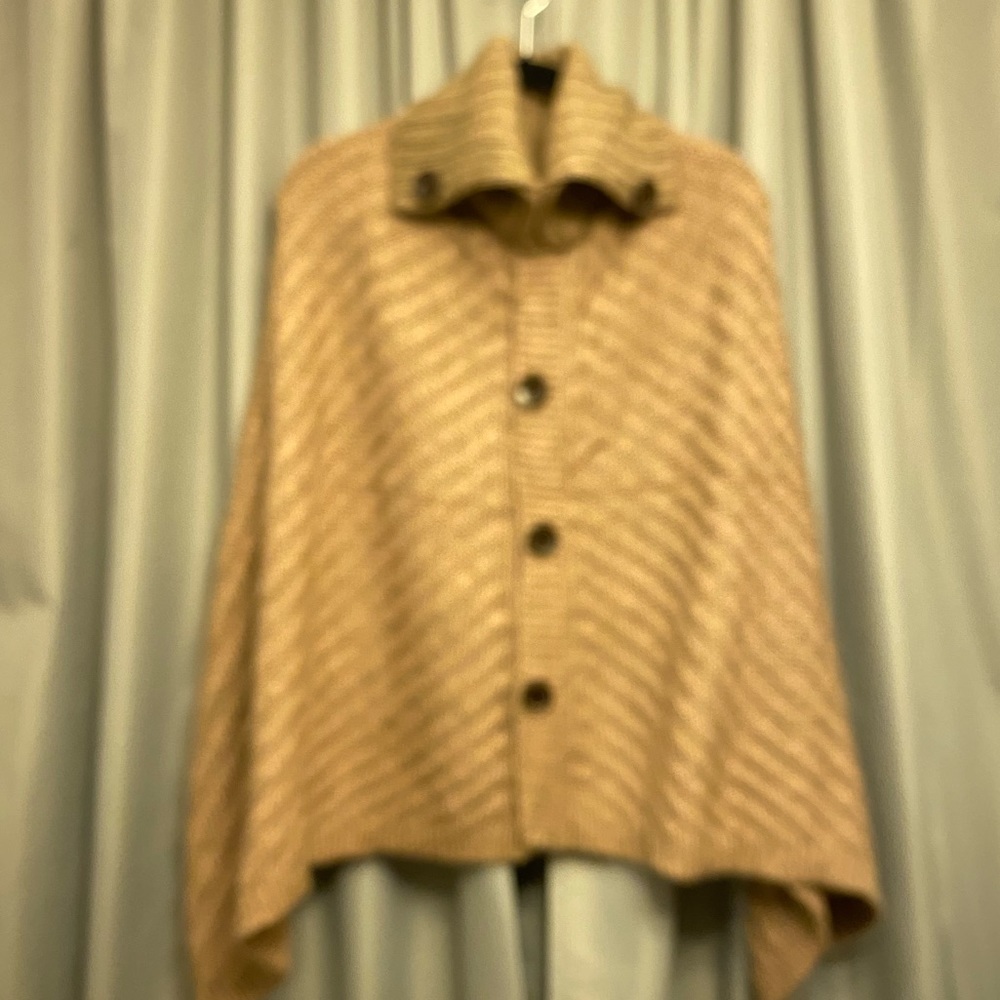 50%offw❤️ new GM Fashion Pancho OS Pull Over Sweater Tan-pink 0301 #48